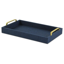 Load image into Gallery viewer, Linen And Wooden Tray - Navy Blue