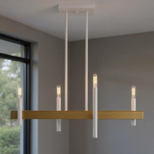 Load image into Gallery viewer, 24" Four Light Dimmable Chandelier With Shades - Brass