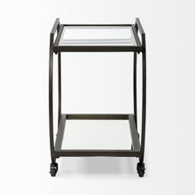 Load image into Gallery viewer, Rolling Kitchen Cart With Storage - Black / Gunmetal