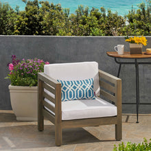 Load image into Gallery viewer, Outdoor Acacia Wood Patio Chair With Fabric Cushion