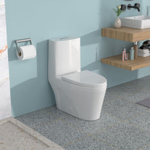 Load image into Gallery viewer, 1 Piece Toilet For Bathroom, Dual Flush 1.24 / 1.6 Gpf, Soft Closing Seat - White
