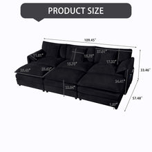 Load image into Gallery viewer, Modern Comfy Deep Seat Modular Sectional Sofa Cloud Couch With Ottoman