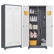 Load image into Gallery viewer, Lockers With Locking Doors, Adjustable Shelves, High Broom Tool Storage Cabinet