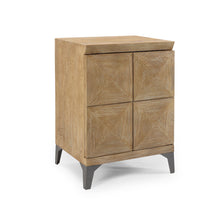 Load image into Gallery viewer, Boho Handcrafted Mango Wood Storage Cabinet With Iron Legs - Sandblasted Oak