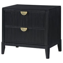 Load image into Gallery viewer, Mason - 2 Drawer Nightstand With Fluted Design - Black