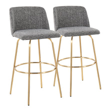 Load image into Gallery viewer, Toriano - Contemporary Fixed Height Barstool With Swivel With Round Footrest (Set of 2)