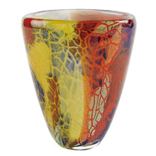 Load image into Gallery viewer, Murano Abstract Oval Table Vase - Orange / Red / Yellow