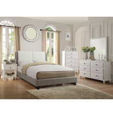 Load image into Gallery viewer, Bed Set With 2 Tone Upholstered Headboard