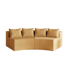 Load image into Gallery viewer, Curved Sectional Sofa With 4 Pillows, Modular Semi Circular Design