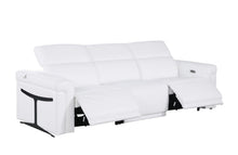 Load image into Gallery viewer, Top Grain Leather Reclining Metal USB Sofa (720361) - White