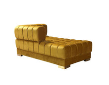 Load image into Gallery viewer, Mustard Velvet U-Shaped Three Piece Sofa Chaise Sectional With Toss Pillows - Mustard