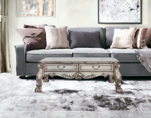 Load image into Gallery viewer, Solid And Manufactured Wood Coffee Table With Two Drawers - Bone