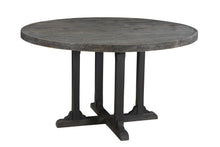 Load image into Gallery viewer, 54" Rounded Solid Wood Pedestal Base Dining Table - Black