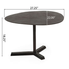 Load image into Gallery viewer, Industrial Style Elliptical Side Table With Aluminum Frame - Bronze