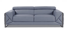 Load image into Gallery viewer, Italian Leather Sofa Silver Legs - Gray