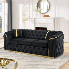 Load image into Gallery viewer, Button Tufted Couch With 2 Pillows, 3 Seater Luxury Chesterfield Sofa