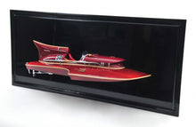 Load image into Gallery viewer, Ferrari Hydroplane Half Hull Boat Hand Painted Decorative Boat - Black / Red