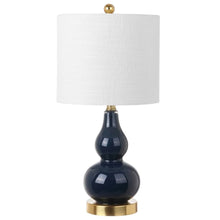 Load image into Gallery viewer, Gourd Desk Lamp With Drum Shade - Navy Blue