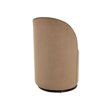 Load image into Gallery viewer, Velvet Curved Back Swivel Dining Arm Chair - Brown / Black