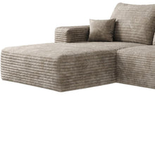 Load image into Gallery viewer, 2 Piece Living Room Set Corduroy Modular Compression Foam Sofa With Ottoman Toss Pillows - Camel
