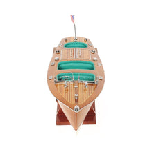 Load image into Gallery viewer, Hand Painted c1928 Chris Craft Triple Cockpit Medium Model Boat - Brown