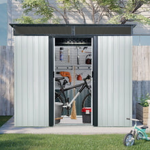 Load image into Gallery viewer, Outdoor Metal Storage Shed With Window And Transparent Plate For Garden, Lawn