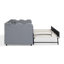 Load image into Gallery viewer, Gingham Daybed With USB Charging Port, Wave-Shaped Design