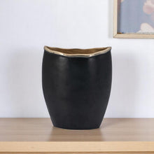 Load image into Gallery viewer, Oval Table Vase (565459) - Black / Gold