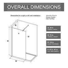 Load image into Gallery viewer, Gradient Shower Door With Handle - Matt Black