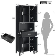 Load image into Gallery viewer, Freestanding Tall Bathroom Cabinet With Soft Close Doors And Adjustable Shelves