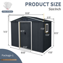 Load image into Gallery viewer, 8Ft X 4Ft Outdoor Metal Storage Shed With Window And Metal Foundation For Backyard, Patio, Lawn