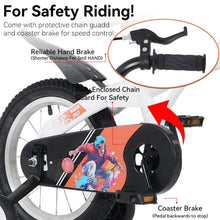 Load image into Gallery viewer, Fkznpj - 18" Sporty Kids Bike With Training Wheels And Stand Adjustable Saddle Suitable For Boys And Girls Aged 5 - 10 Years Tall Height 39 - 49" Available In A Variety Of Colors