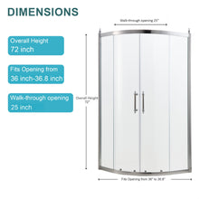 Load image into Gallery viewer, Framed Tub Shower Enclosure With Clear Tempered Glass