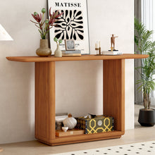 Load image into Gallery viewer, Console Table With Curved Corners And U Base Design - Natural Wood Veneer - Natural