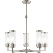 Load image into Gallery viewer, 22'' Five Light Dimmable Chandelier With Shades - Nickel