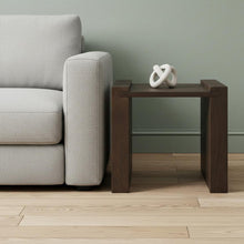 Load image into Gallery viewer, Solid Wood Square Sled End Table - Dark Brown