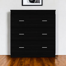 Load image into Gallery viewer, 3 Drawer Dresser Wood - Black