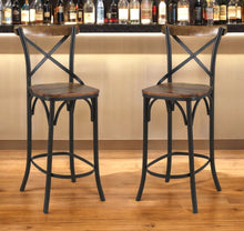 Load image into Gallery viewer, Metal Counter Height Bar Chair - Brown And Black