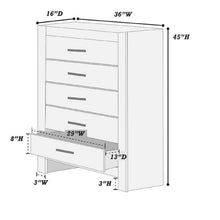 Load image into Gallery viewer, 1 Piece Chest 2 Tone Sleek Bar Bedroom Furniture - White