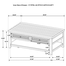 Load image into Gallery viewer, Sutter - 2 Drawer Rectangular Coffee Table - Dark Brown