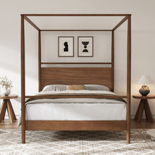 Load image into Gallery viewer, Canopy Bed Frame 4 Posters Bed No Box Spring Needed