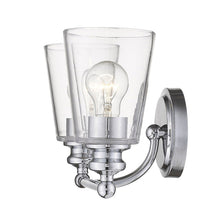 Load image into Gallery viewer, Two Light Glass Shade Wall Sconce - Silver