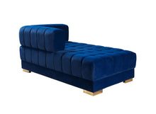 Load image into Gallery viewer, Velvet U-Shaped Three Piece Sofa Chaise Sectional With Toss Pillows - Blue