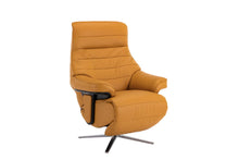 Load image into Gallery viewer, Tufted Genuine Leather Power Swivel Recliner - Yellow