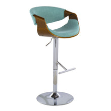 Load image into Gallery viewer, Curvo - Mid Century Modern Adjustable Barstool With Swivel With Straight T Footrest