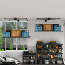 Load image into Gallery viewer, Overhead Garage Storage Rack For High Ceilings & Safety Lock - Black