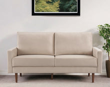 Load image into Gallery viewer, Sofa Velvet With Dark Brown Legs - Beige
