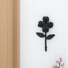 Load image into Gallery viewer, 4" Cast Iron Flower Wall Hook - Black