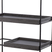 Load image into Gallery viewer, Sliding Shelf Five Tier Etagere Bookcase - Black