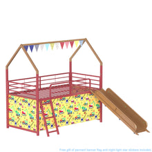 Load image into Gallery viewer, Jack - House Loft Bed With Slide And Curtain Set